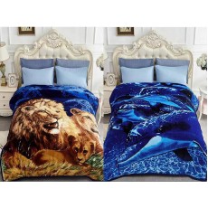 2 Ply Blanket - Lion - Dolphin
